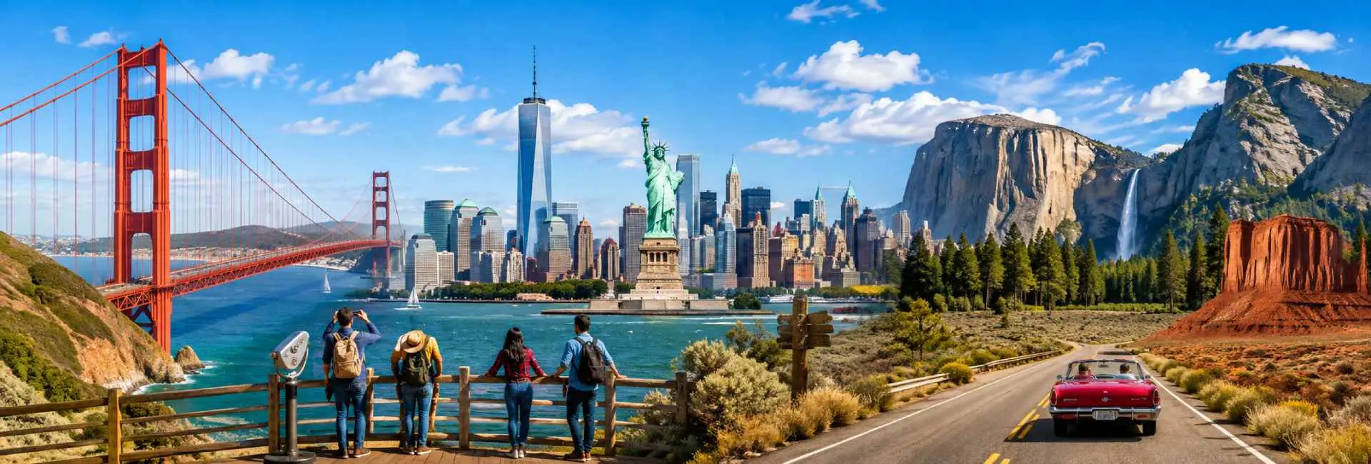 USA travel destinations featuring iconic landmarks, cities, landscapes and unforgettable travel experiences