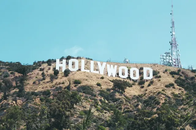 Hollywood Sign on a hillside overlooking Los Angeles