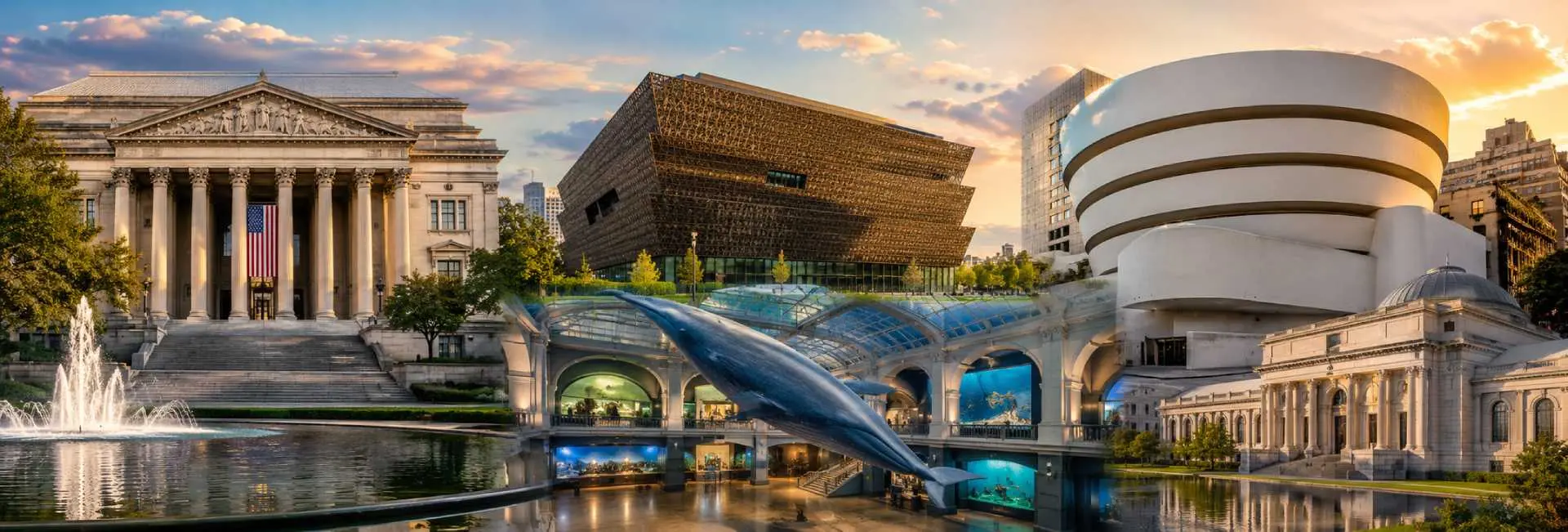 Museums in the USA featuring iconic historic and modern museum architecture